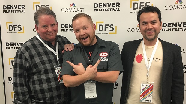Gregg Barbanell (left), and Lalo Molina and the subject and director of Actors of Sound, a documentary about the art of foley effects, live from the Denver Film Festival. They're the guests on Ep. 115 of the Jon of All Trades Podcast, debuting November 17, 2016.